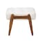 Baxton Studio Jeanine Japandi Cream Boucle Fabric and Walnut Brown Finished Rubberwood Ottoman Footstool 228-12965-ZORO - alternate 5